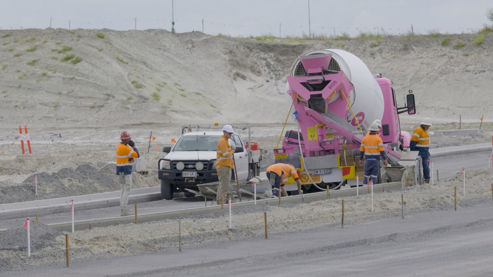 construction videography Brisbane capturing concrete works and crew activity on live industrial site