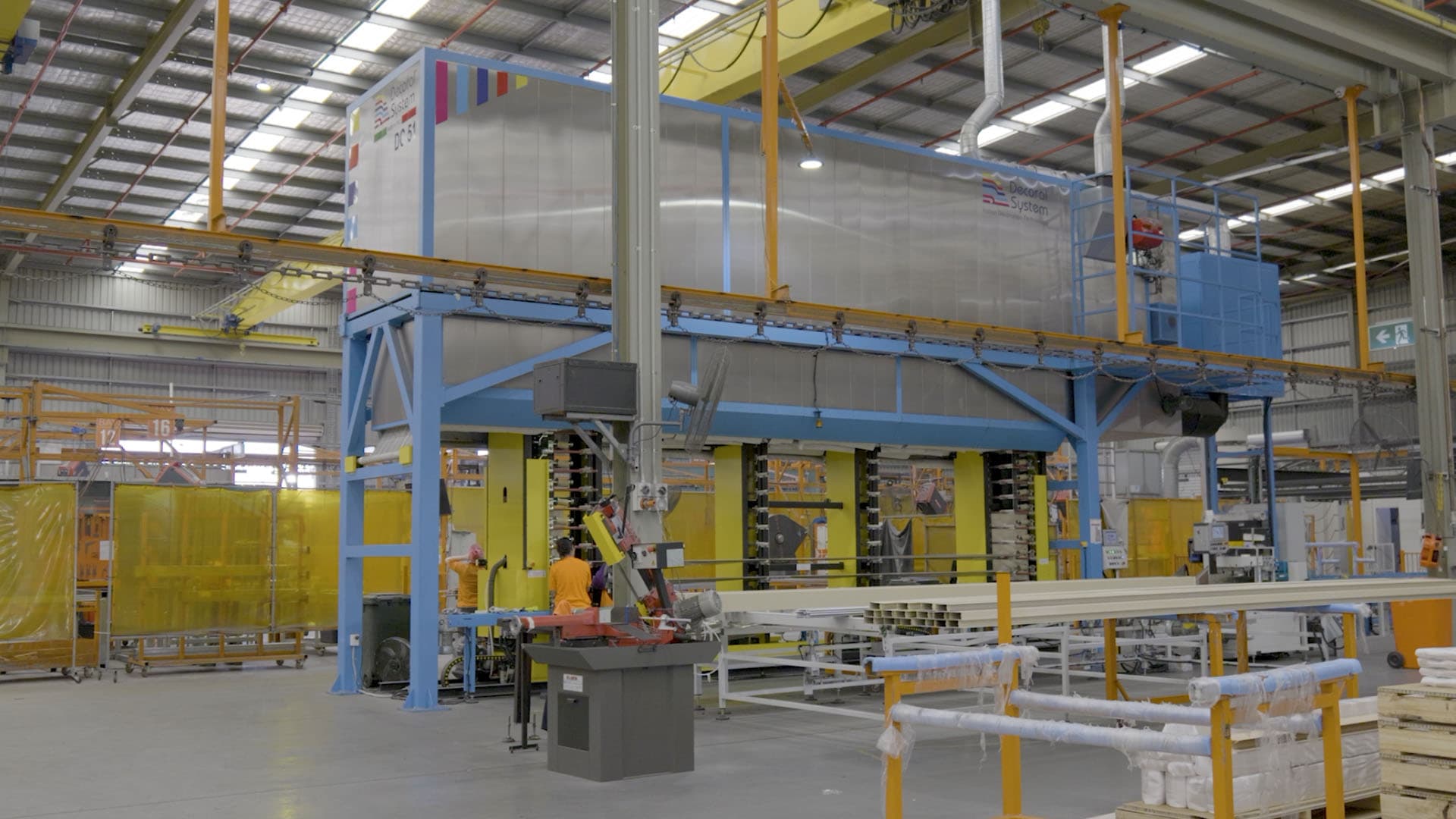 Corporate video production Queensland showcasing Oxworks industrial manufacturing machinery and aluminium processing equipment